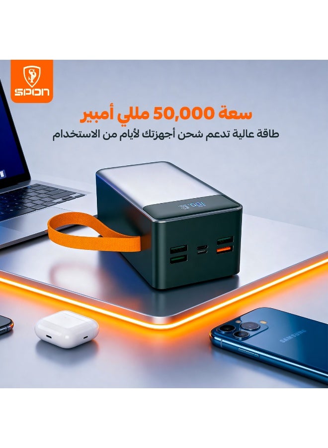 سبون باور بانك مدمج بكيابل شحن بسعة 50000 و بقوة 22.5 واط - Image 2